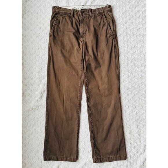 Eddie Bauer Men Brown Chino Legend Wash Classic Fit Cotton Pants Waist 30" (31") - Picture 1 of 10